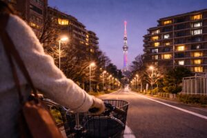 「今日はどんな色？」在宅訪問の帰り道に見えるスカイツリー