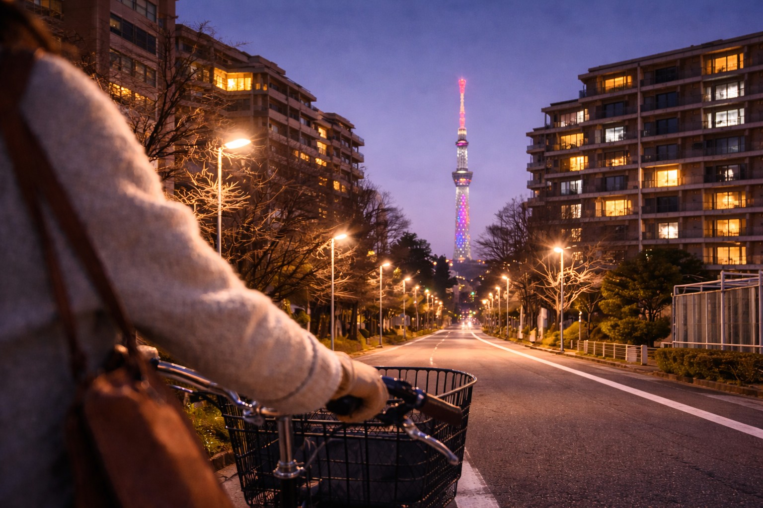 「今日はどんな色？」在宅訪問の帰り道に見えるスカイツリー