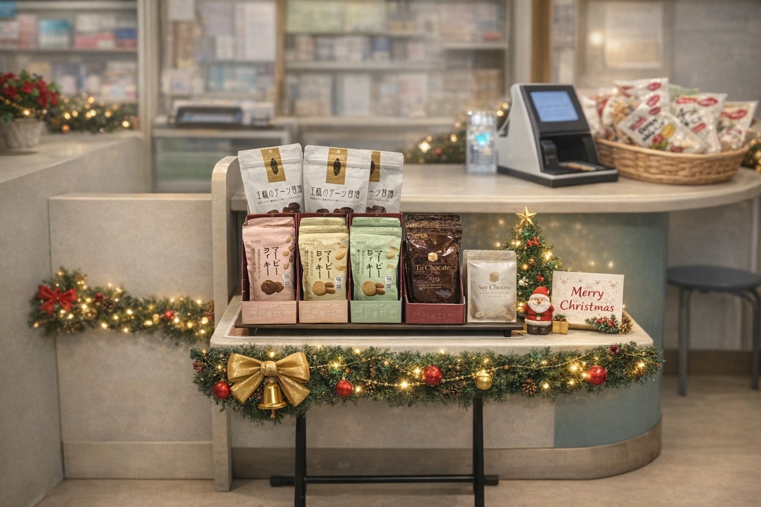 新商品も入荷！レジ前にクリスマスの「特設おやつコーナー」ができました